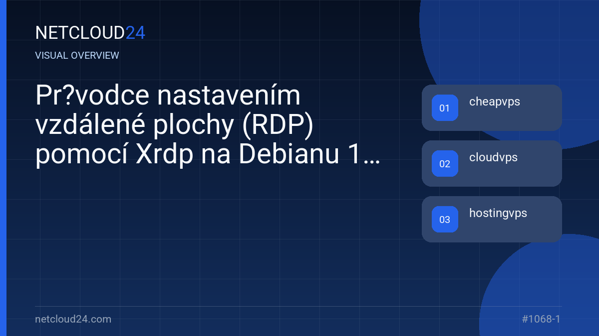 Visual overview of Pr?vodce nastavením vzdálené plochy (RDP) pomocí Xrdp na Debianu 12