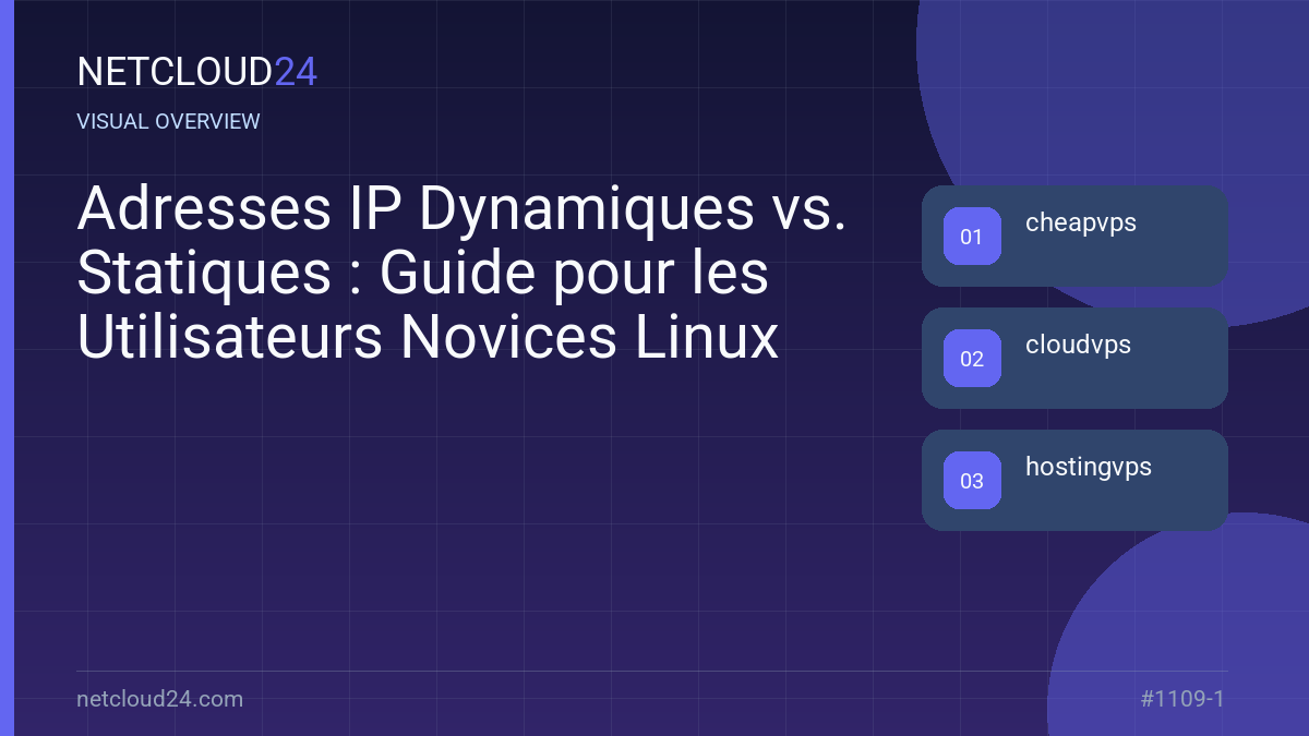 Visual overview of Adresses IP Dynamiques vs. Statiques : Guide pour les Utilisateurs Novices Linux