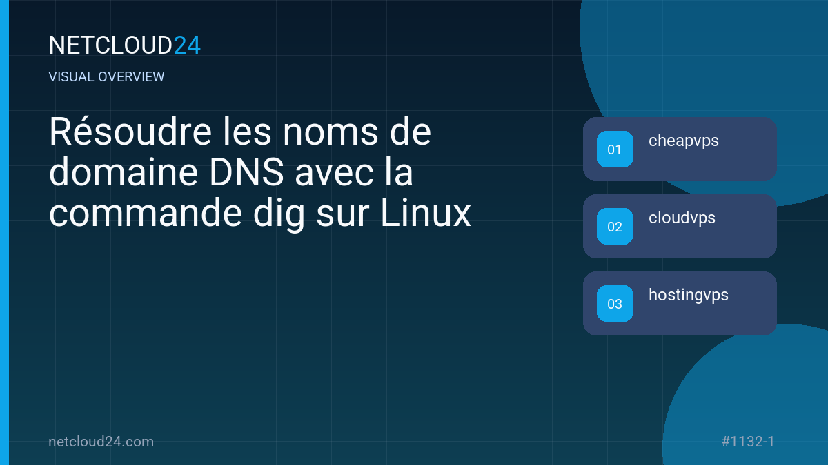 Visual overview of Résoudre les noms de domaine DNS avec la commande dig sur Linux