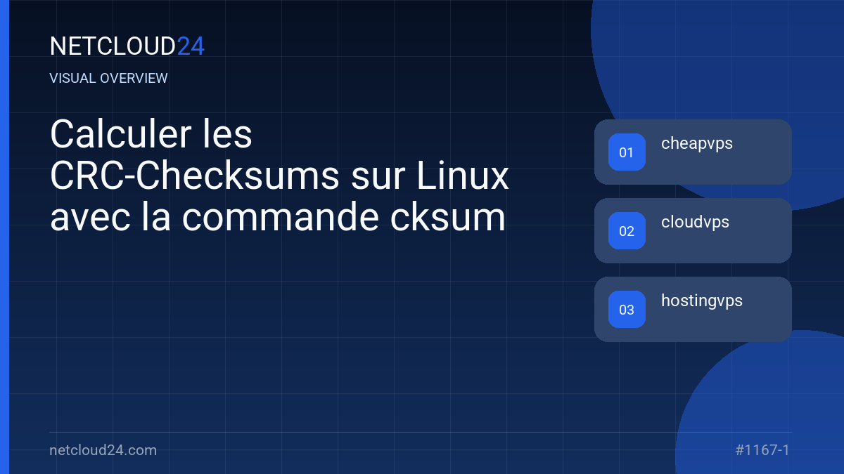 Visual overview of Calculer les CRC-Checksums sur Linux avec la commande cksum
