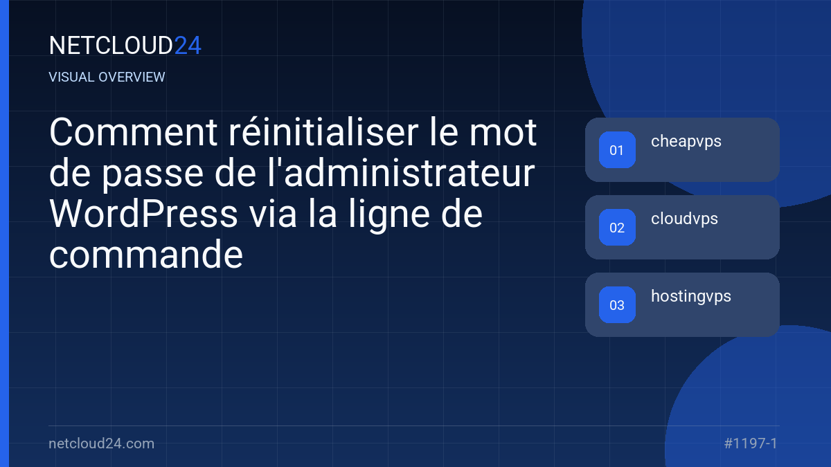 Visual overview of Comment réinitialiser le mot de passe de l'administrateur WordPress via la ligne de commande