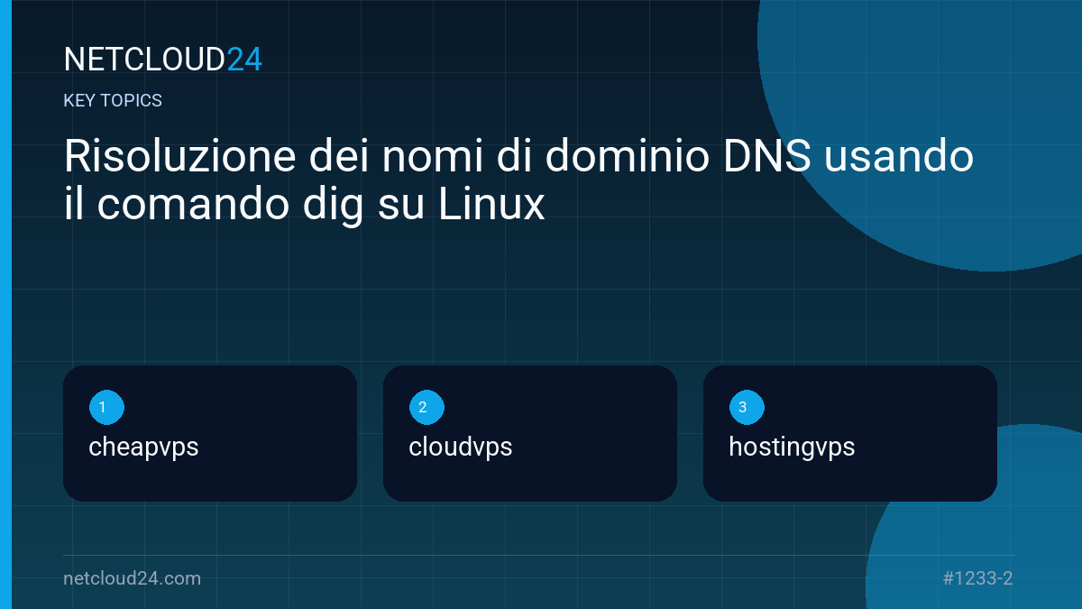Key topics covered in Risoluzione dei nomi di dominio DNS usando il comando dig su Linux