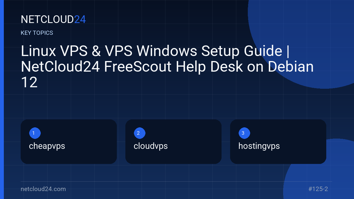 Key topics covered in Linux VPS & VPS Windows Setup Guide | NetCloud24 FreeScout Help Desk on Debian 12