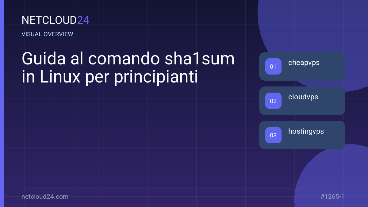 Visual overview of Guida al comando sha1sum in Linux per principianti