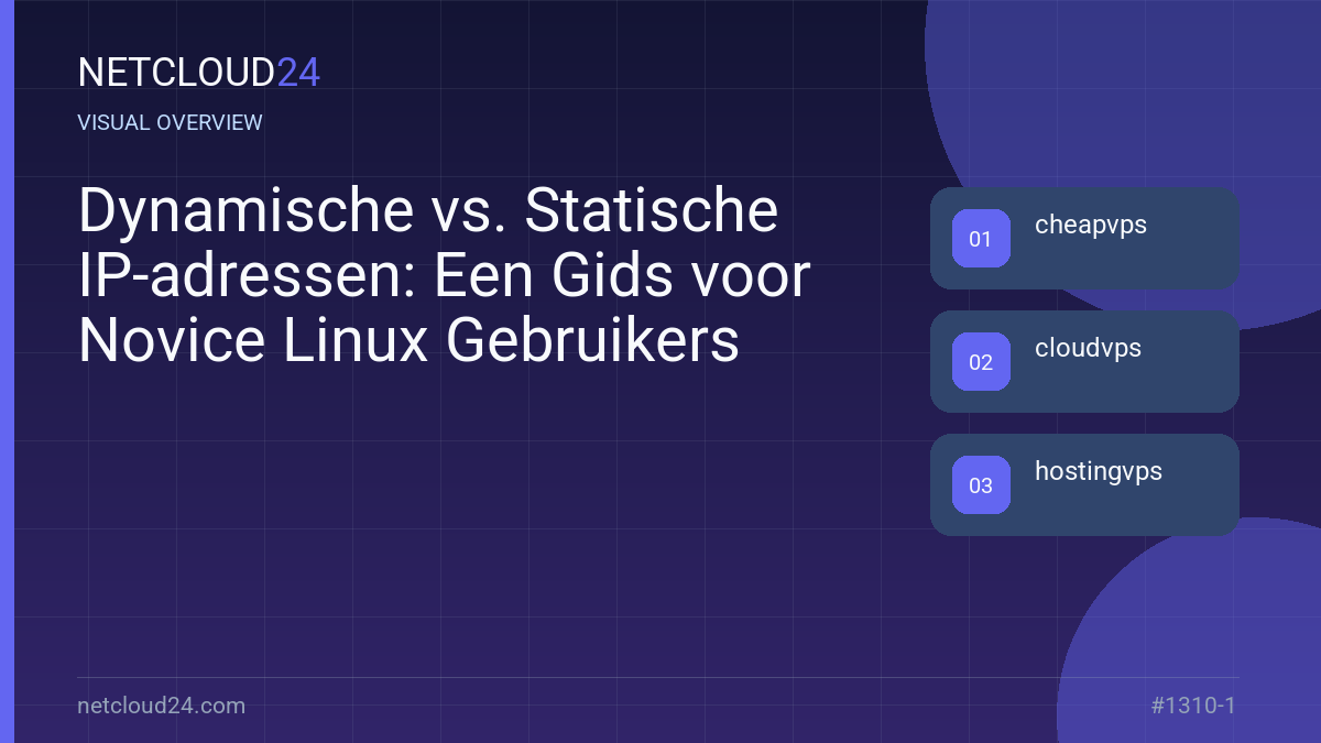 Visual overview of Dynamische vs. Statische IP-adressen: Een Gids voor Novice Linux Gebruikers