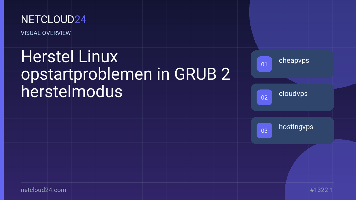 Visual overview of Herstel Linux opstartproblemen in GRUB 2 herstelmodus