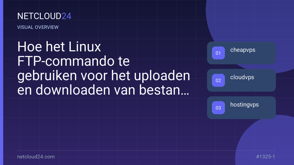 Visual overview of Hoe het Linux FTP-commando te gebruiken voor het uploaden en downloaden van bestanden op de shell