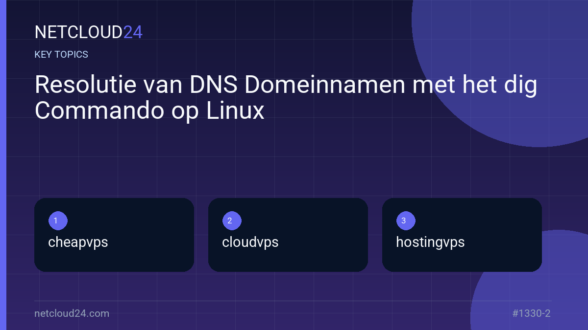 Key topics covered in Resolutie van DNS Domeinnamen met het dig Commando op Linux