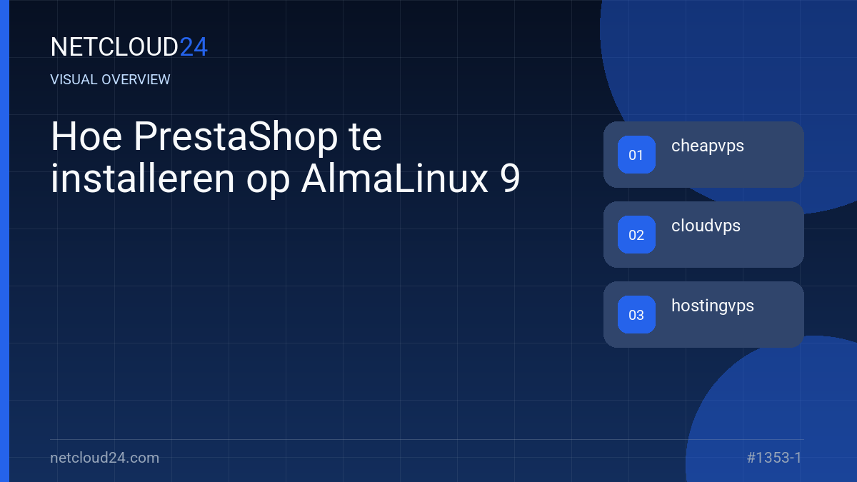 Visual overview of Hoe PrestaShop te installeren op AlmaLinux 9