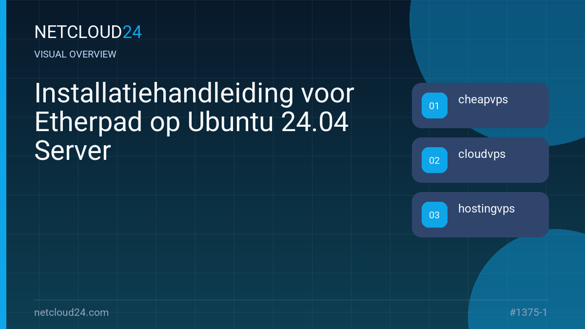 Visual overview of Installatiehandleiding voor Etherpad op Ubuntu 24.04 Server