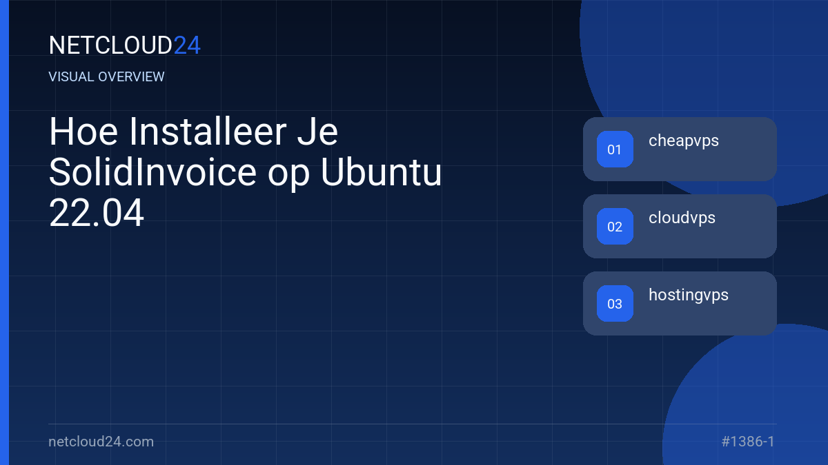 Visual overview of Hoe Installeer Je SolidInvoice op Ubuntu 22.04