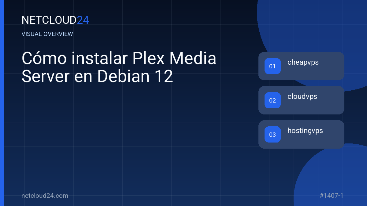 Visual overview of Cómo instalar Plex Media Server en Debian 12