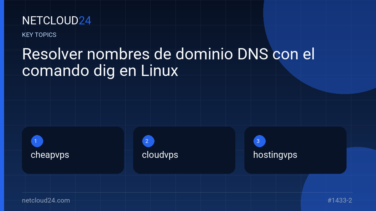 Key topics covered in Resolver nombres de dominio DNS con el comando dig en Linux