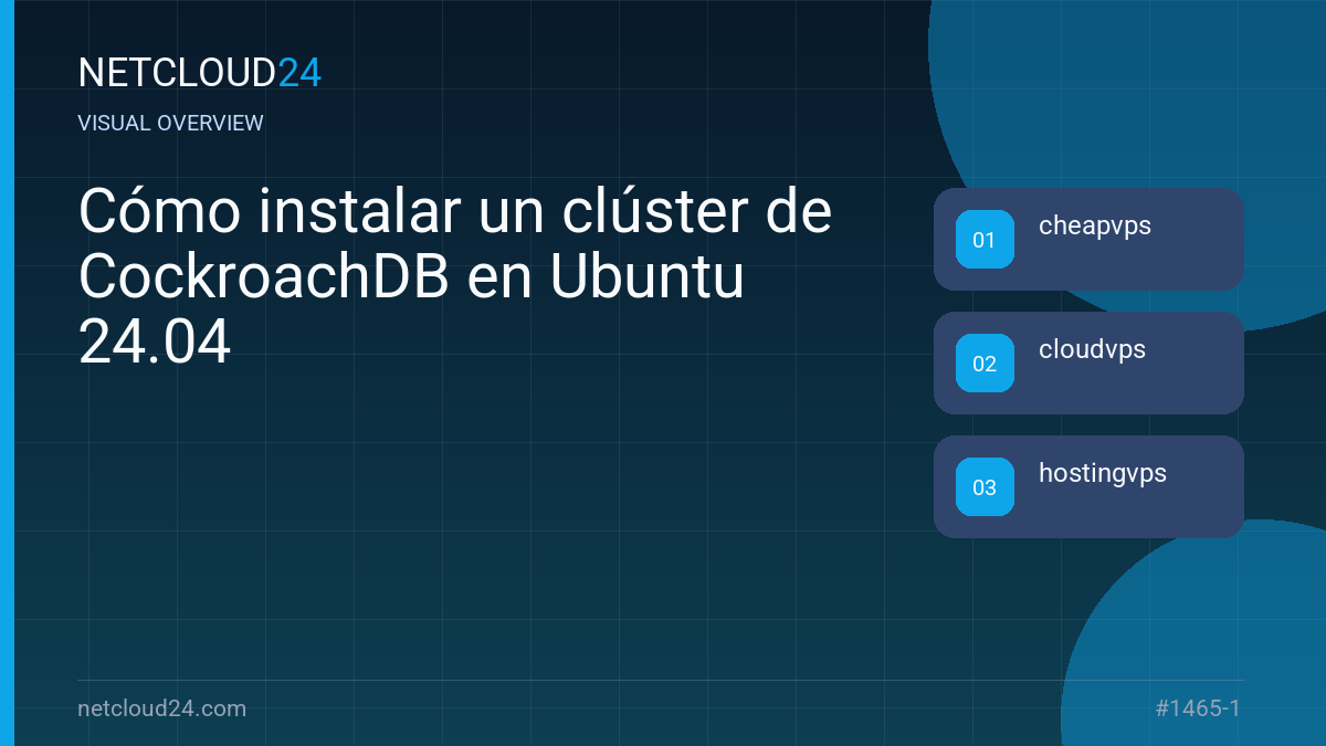 Visual overview of Cómo instalar un clúster de CockroachDB en Ubuntu 24.04