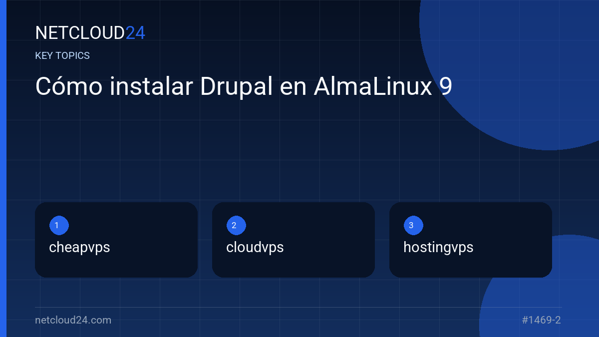 Key topics covered in Cómo instalar Drupal en AlmaLinux 9