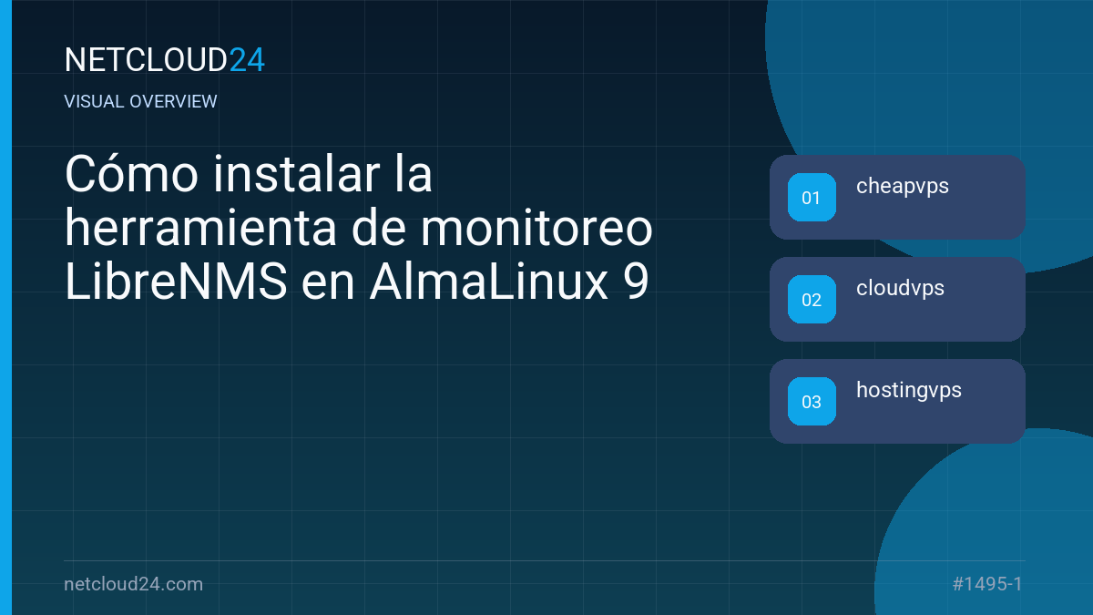 Visual overview of Cómo instalar la herramienta de monitoreo LibreNMS en AlmaLinux 9