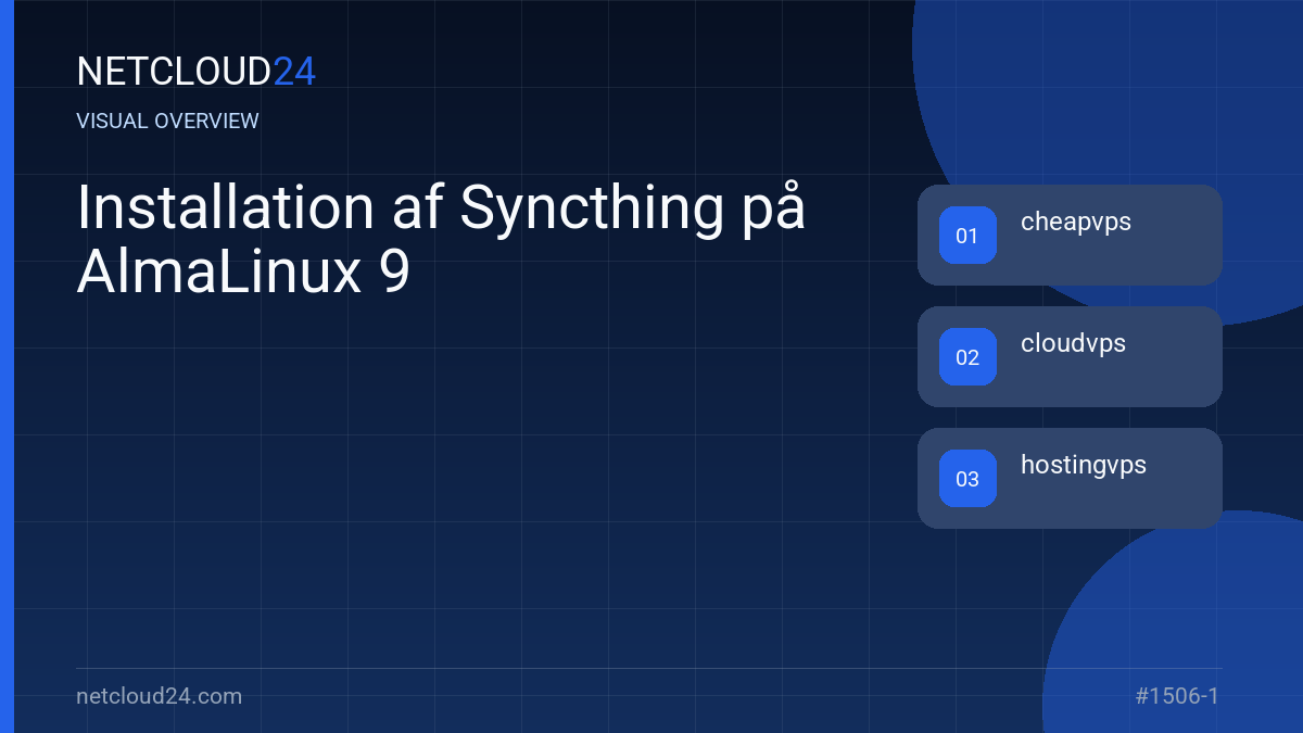 Visual overview of Installation af Syncthing på AlmaLinux 9