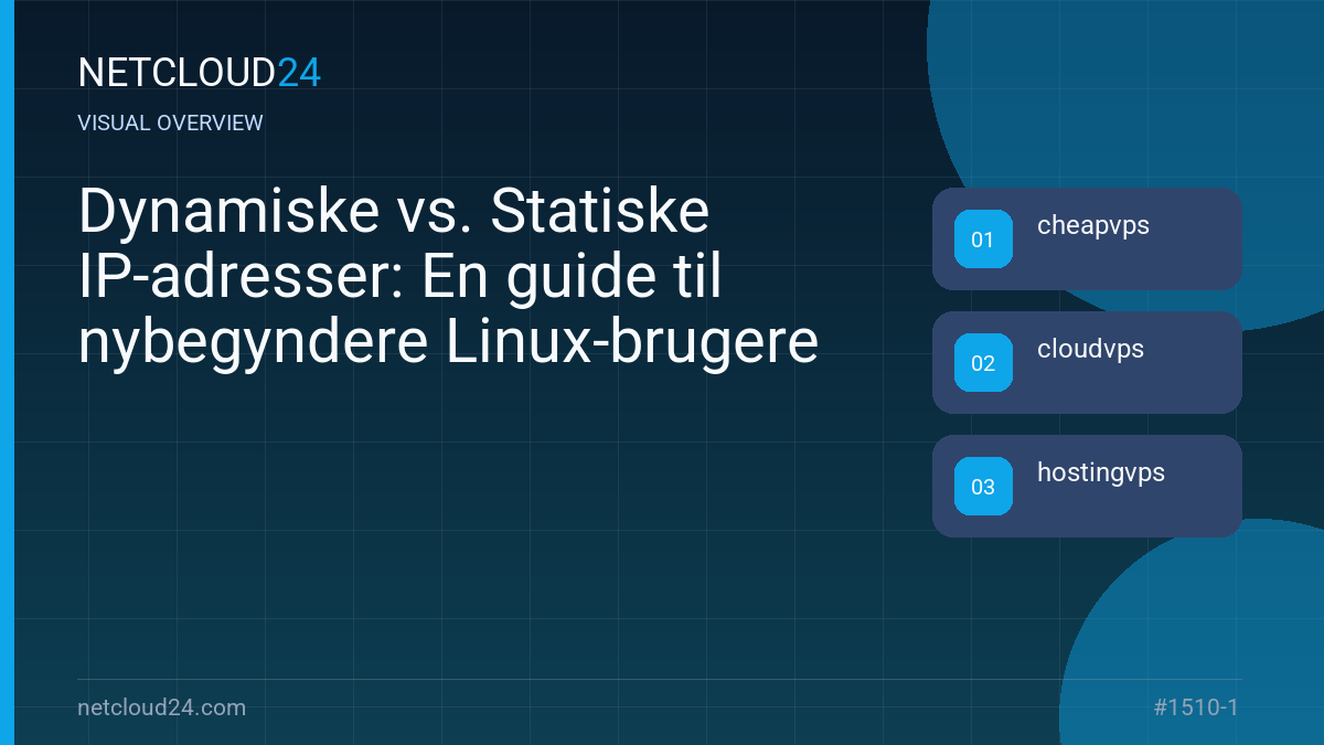 Visual overview of Dynamiske vs. Statiske IP-adresser: En guide til nybegyndere Linux-brugere