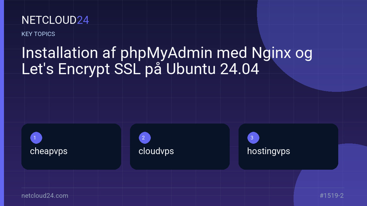 Key topics covered in Installation af phpMyAdmin med Nginx og Let's Encrypt SSL på Ubuntu 24.04
