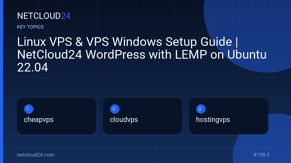 Key topics covered in Linux VPS & VPS Windows Setup Guide | NetCloud24 WordPress with LEMP on Ubuntu 22.04