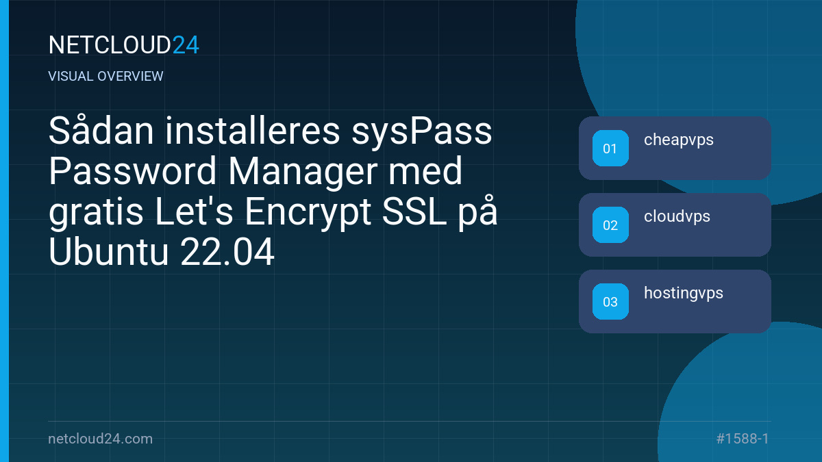 Visual overview of Sådan installeres sysPass Password Manager med gratis Let's Encrypt SSL på Ubuntu 22.04