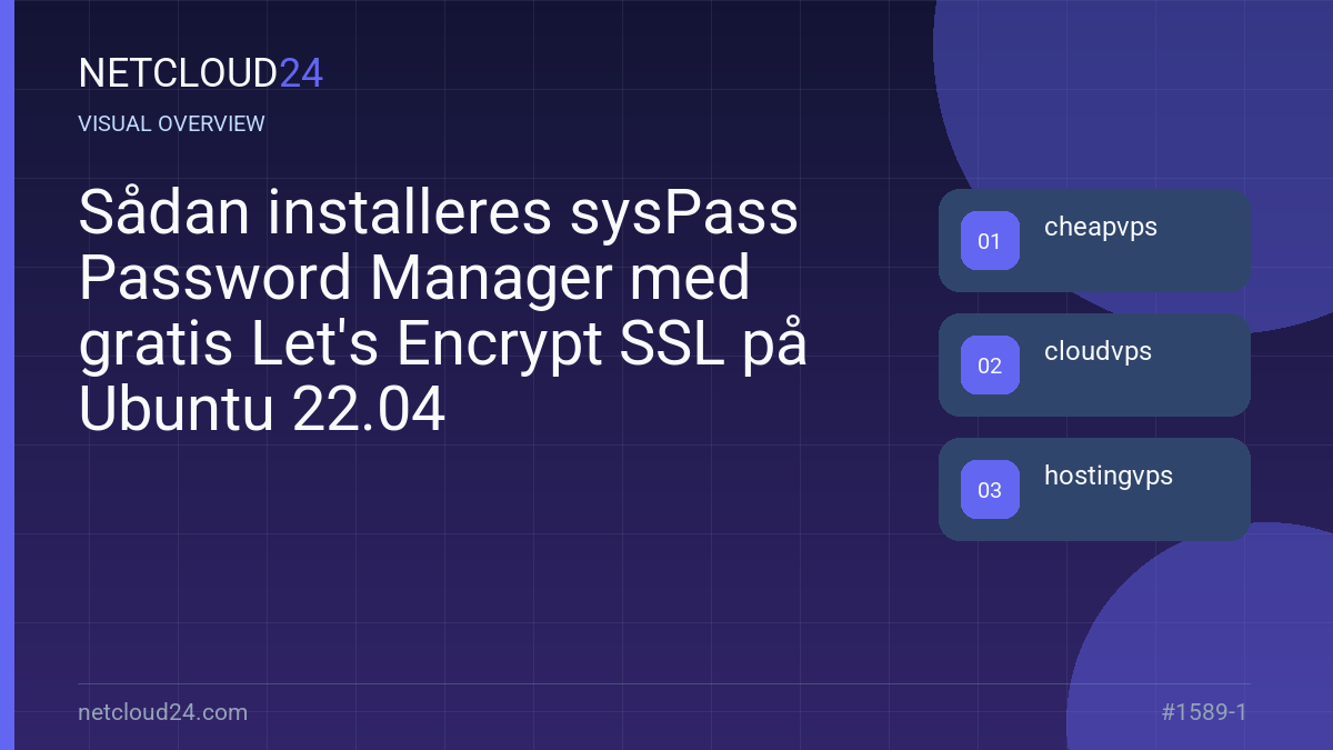 Visual overview of Sådan installeres sysPass Password Manager med gratis Let's Encrypt SSL på Ubuntu 22.04