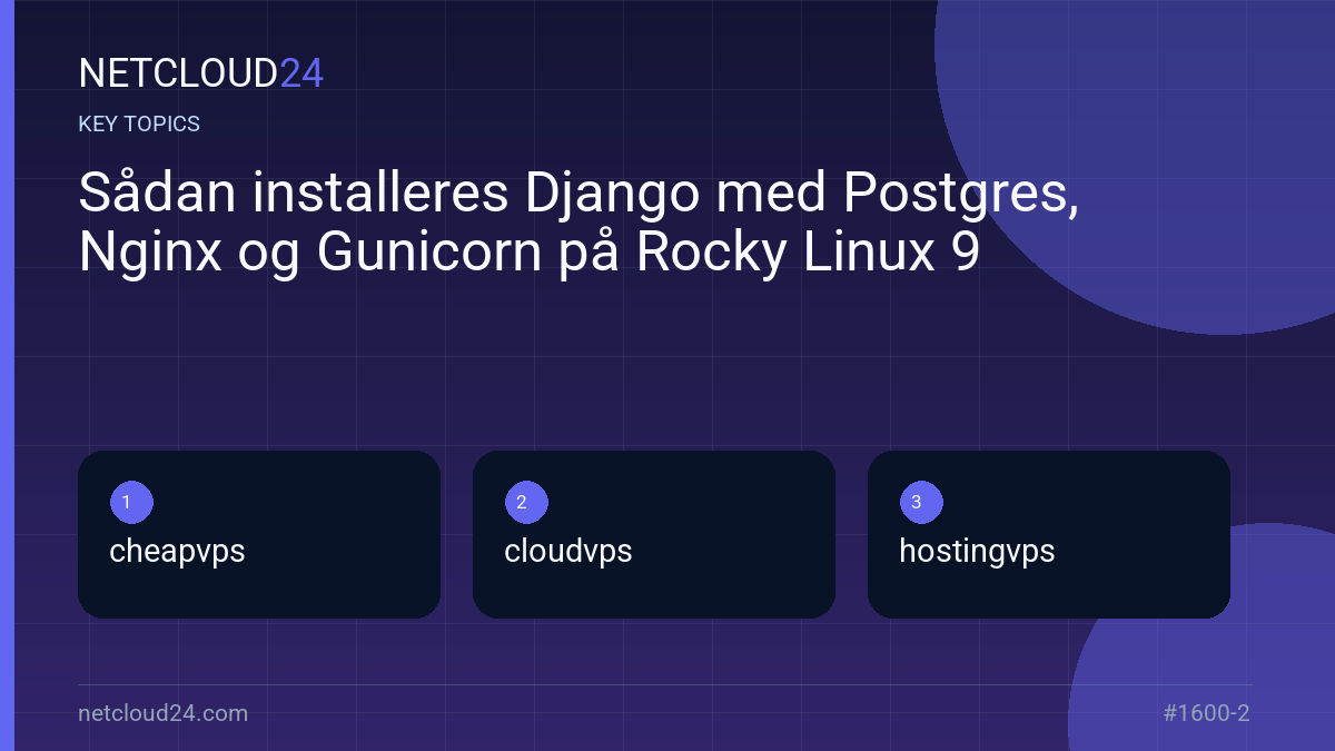 Key topics covered in Sådan installeres Django med Postgres, Nginx og Gunicorn på Rocky Linux 9