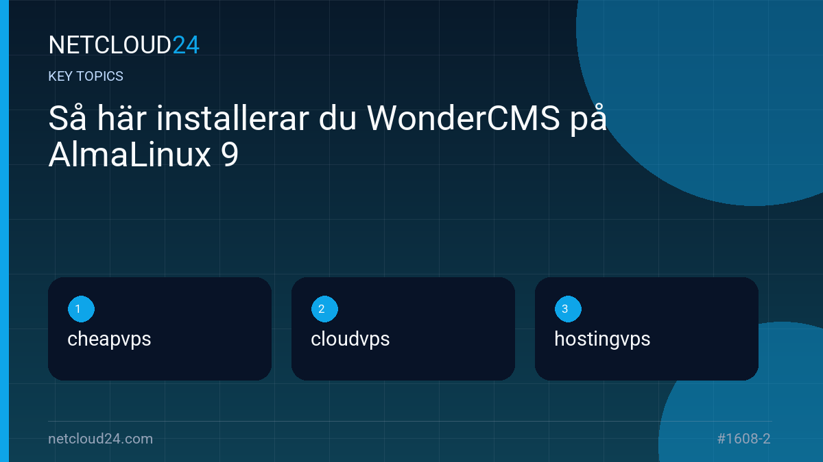 Key topics covered in Så här installerar du WonderCMS på AlmaLinux 9