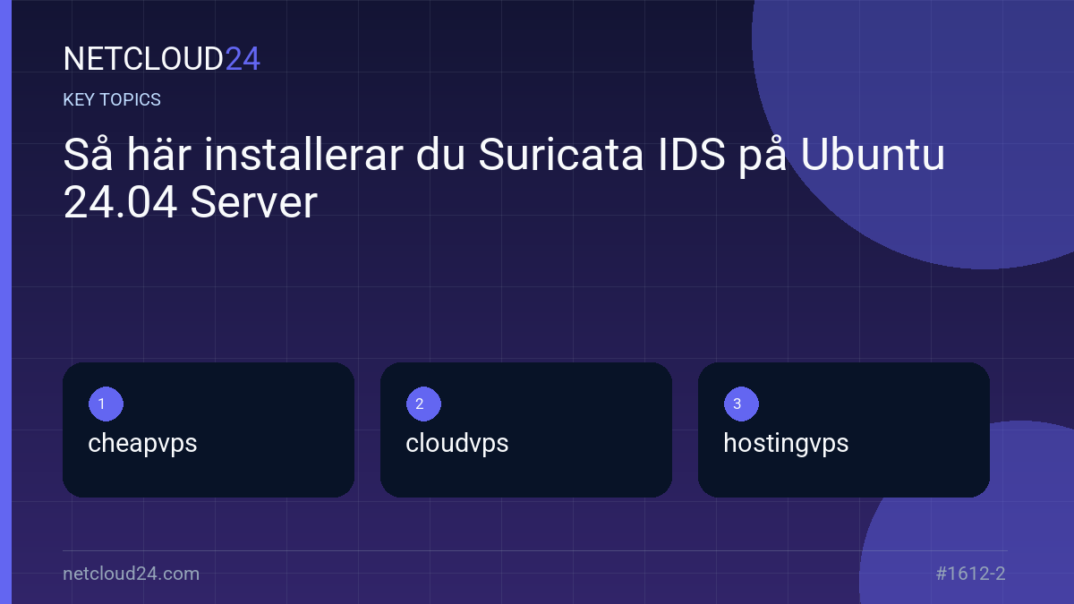 Key topics covered in Så här installerar du Suricata IDS på Ubuntu 24.04 Server