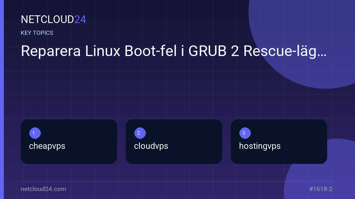 Key topics covered in Reparera Linux Boot-fel i GRUB 2 Rescue-läge