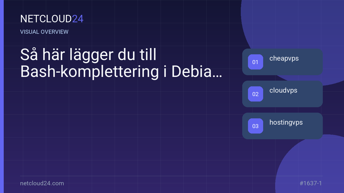 Visual overview of Så här lägger du till Bash-komplettering i Debian