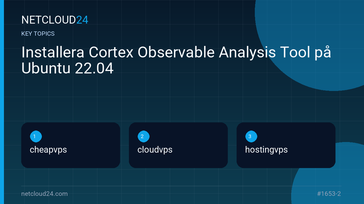 Key topics covered in Installera Cortex Observable Analysis Tool på Ubuntu 22.04