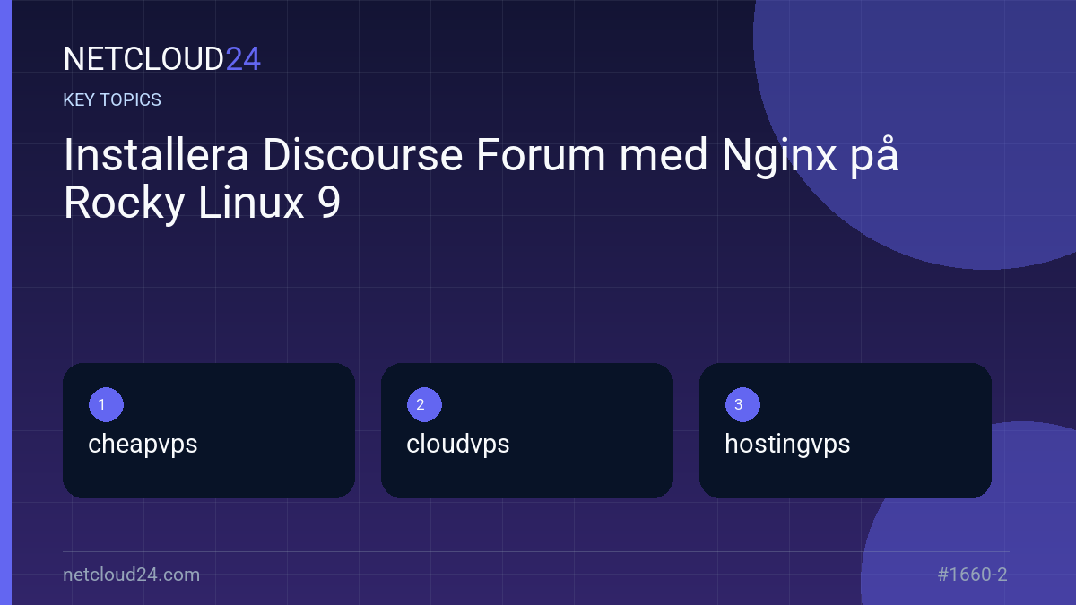 Key topics covered in Installera Discourse Forum med Nginx på Rocky Linux 9