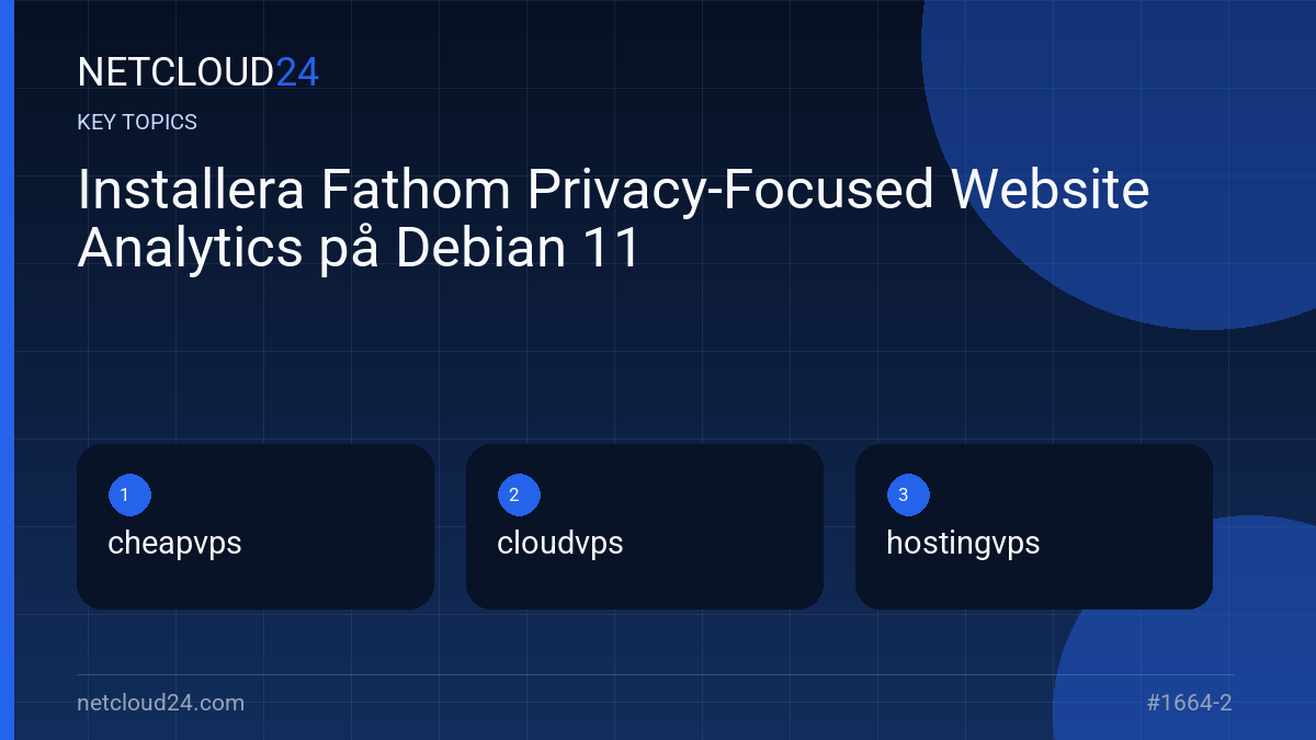 Key topics covered in Installera Fathom Privacy-Focused Website Analytics på Debian 11