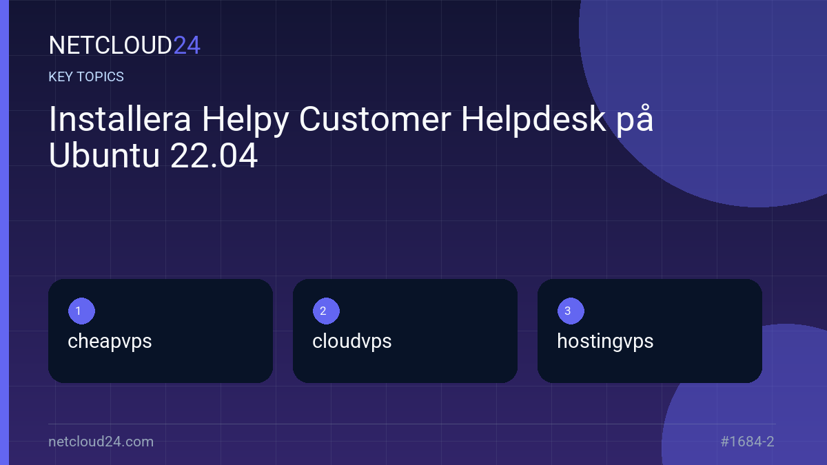 Key topics covered in Installera Helpy Customer Helpdesk på Ubuntu 22.04