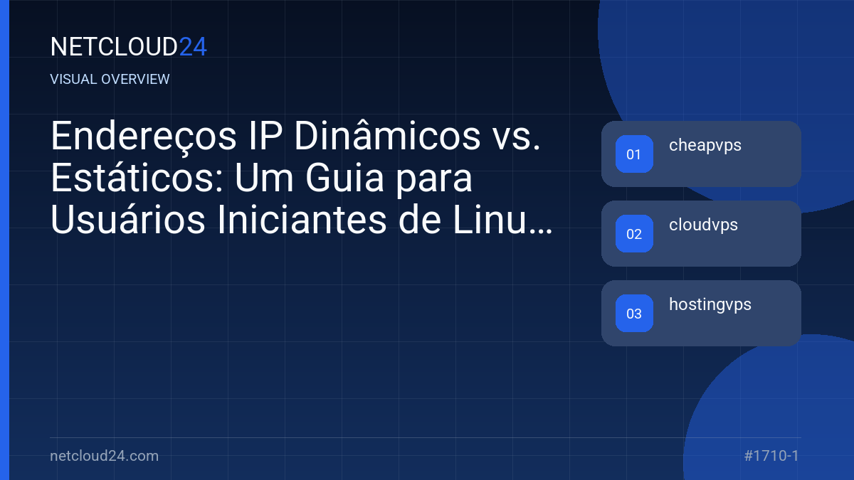 Visual overview of Endereços IP Dinâmicos vs. Estáticos: Um Guia para Usuários Iniciantes de Linux