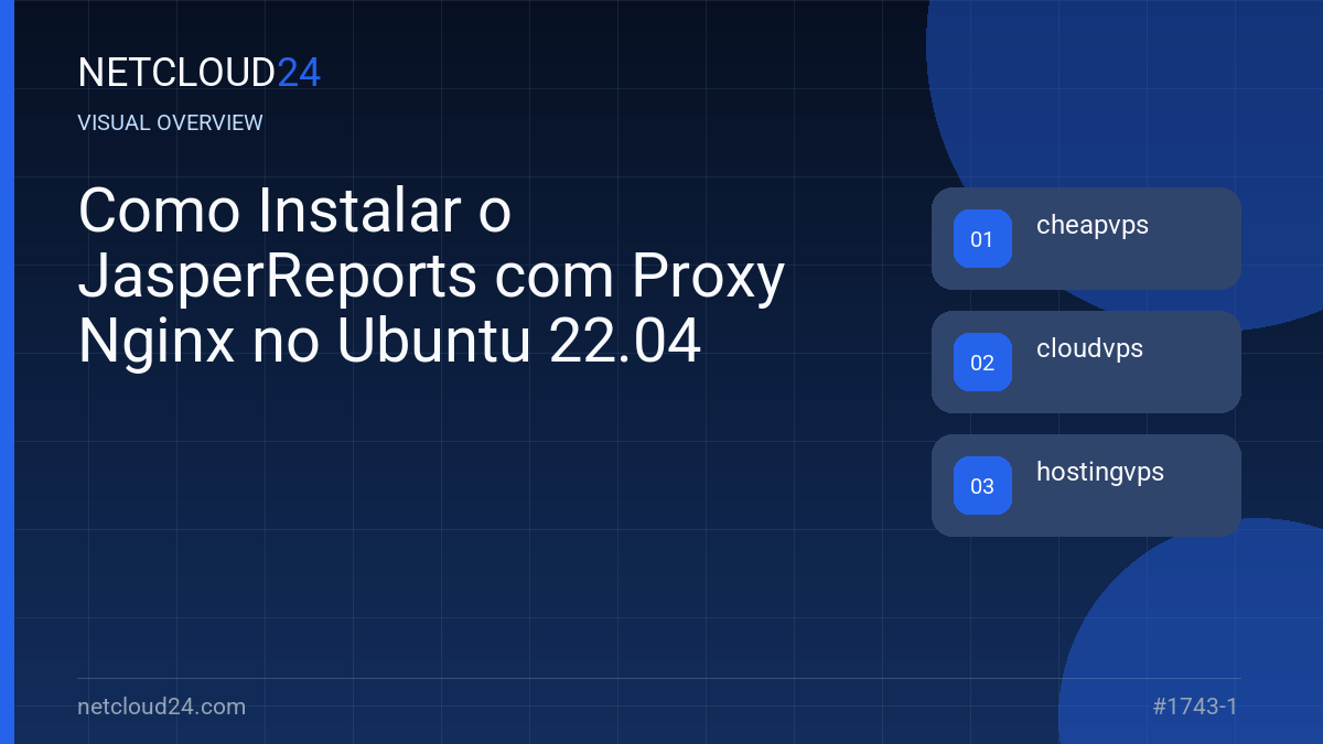 Visual overview of Como Instalar o JasperReports com Proxy Nginx no Ubuntu 22.04