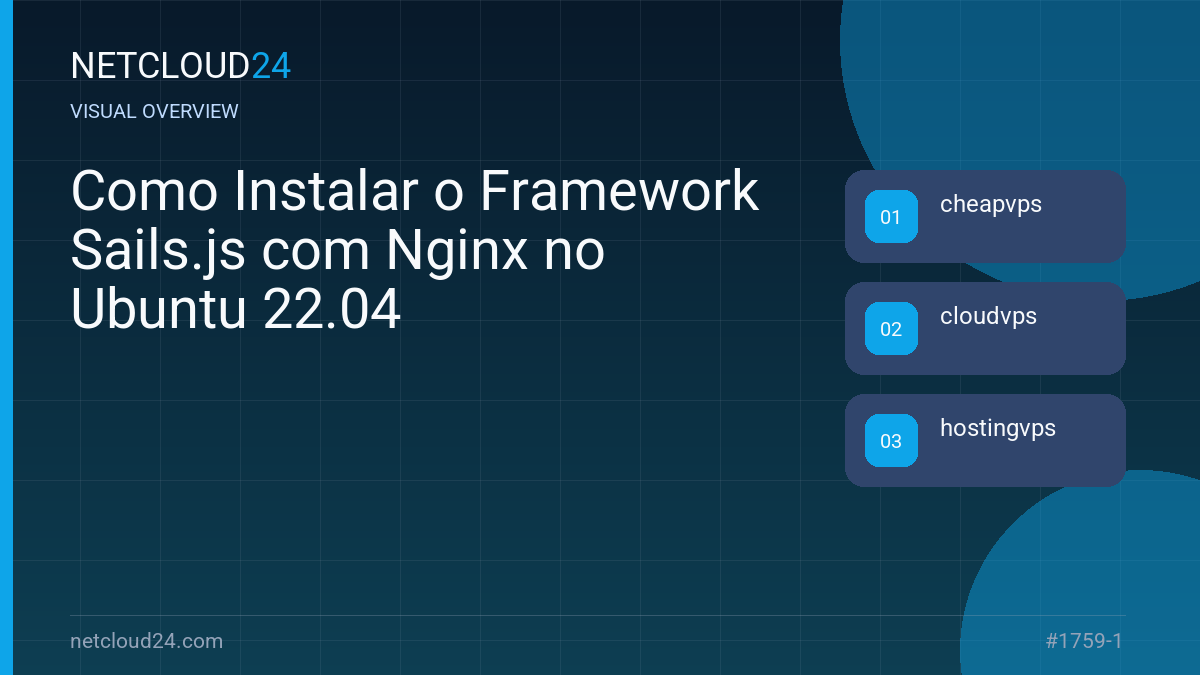 Visual overview of Como Instalar o Framework Sails.js com Nginx no Ubuntu 22.04