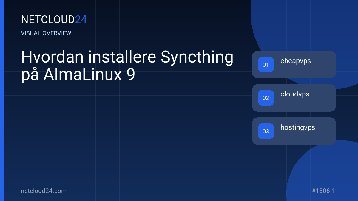 Visual overview of Hvordan installere Syncthing på AlmaLinux 9
