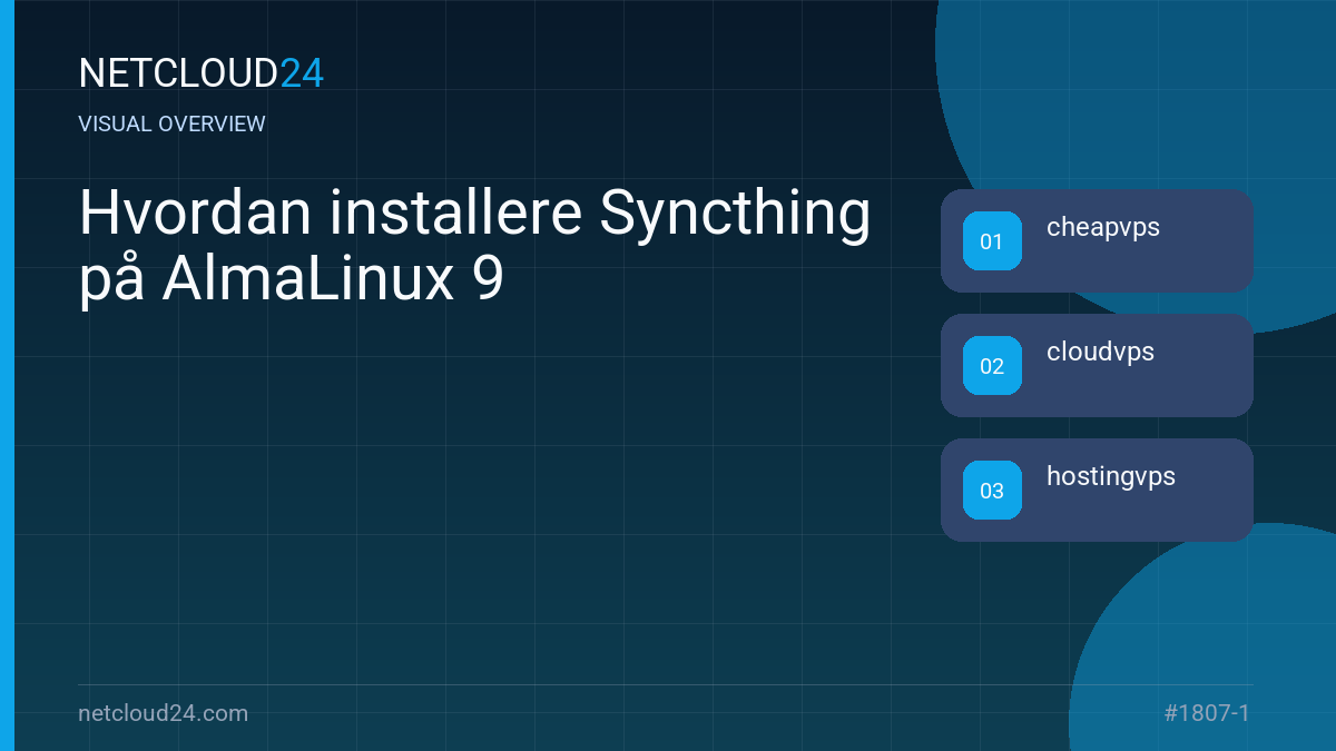Visual overview of Hvordan installere Syncthing på AlmaLinux 9
