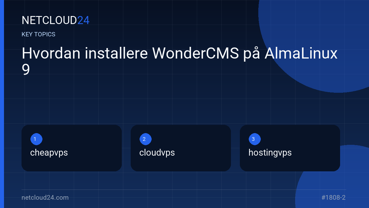 Key topics covered in Hvordan installere WonderCMS på AlmaLinux 9