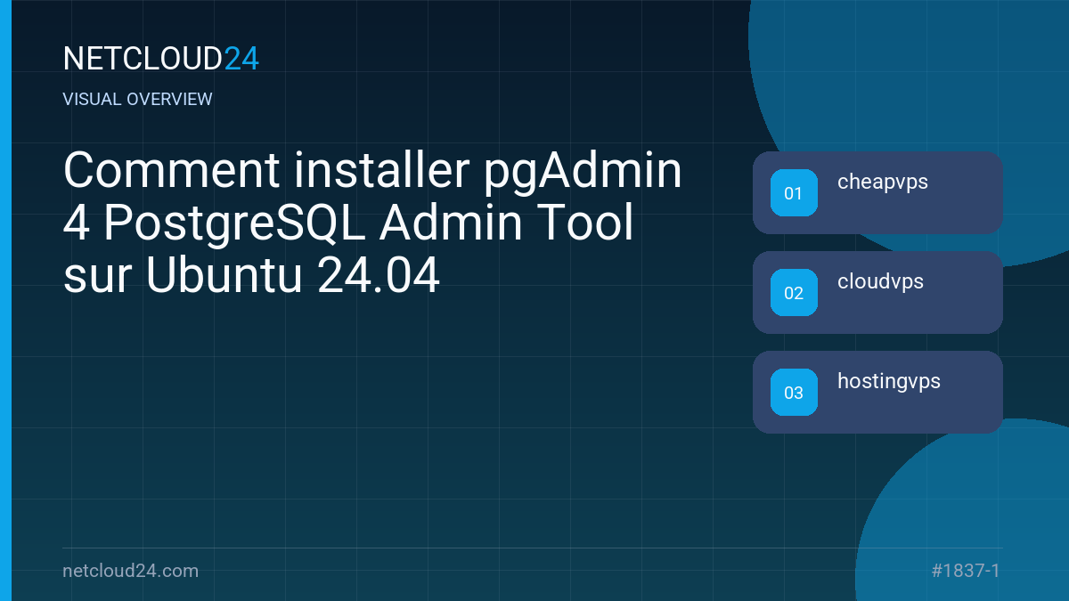 Visual overview of Comment installer pgAdmin 4 PostgreSQL Admin Tool sur Ubuntu 24.04