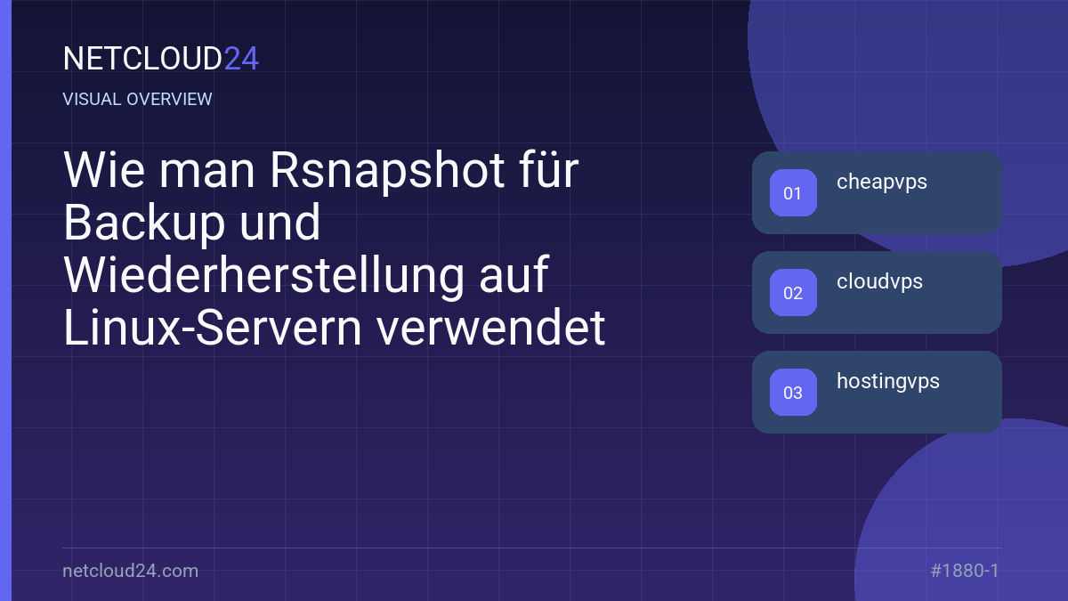 Visual overview of Wie man Rsnapshot für Backup und Wiederherstellung auf Linux-Servern verwendet
