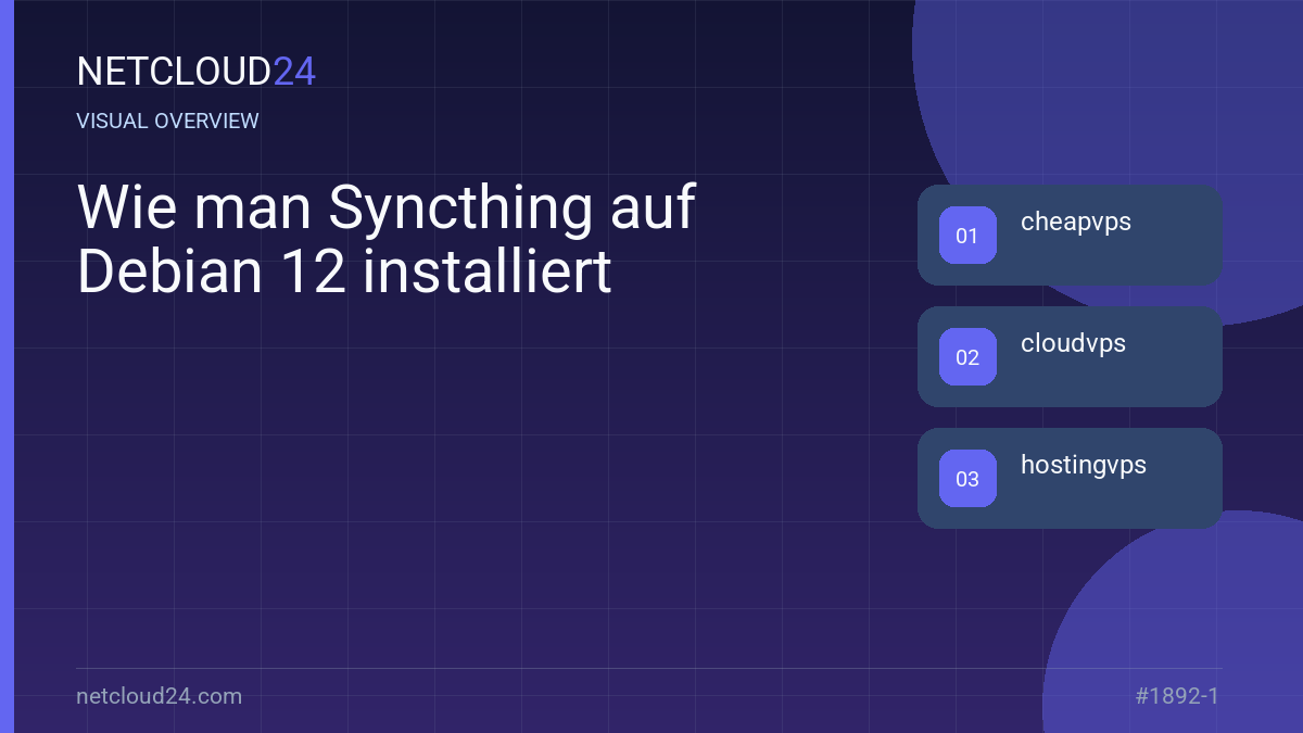 Visual overview of Wie man Syncthing auf Debian 12 installiert