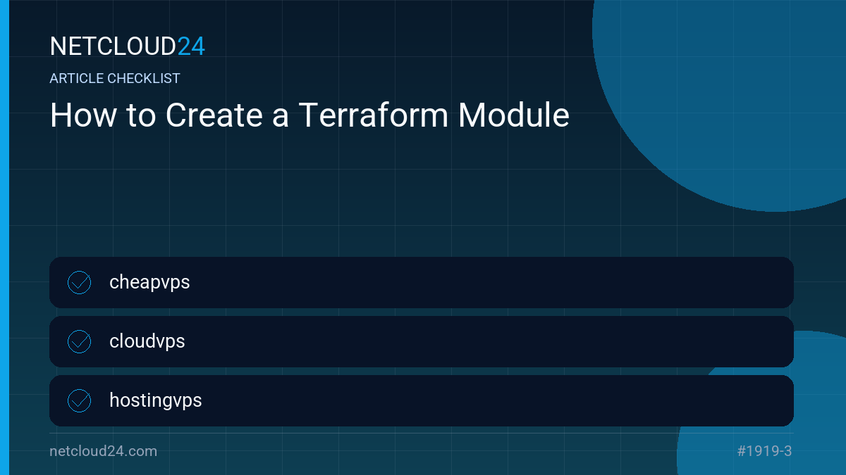 Practical checklist for How to Create a Terraform Module