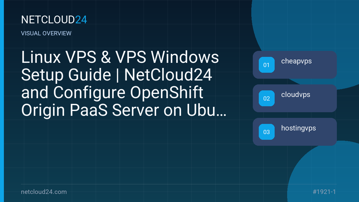 Visual overview of Linux VPS & VPS Windows Setup Guide | NetCloud24 and Configure OpenShift Origin PaaS Server on Ubuntu 20.04