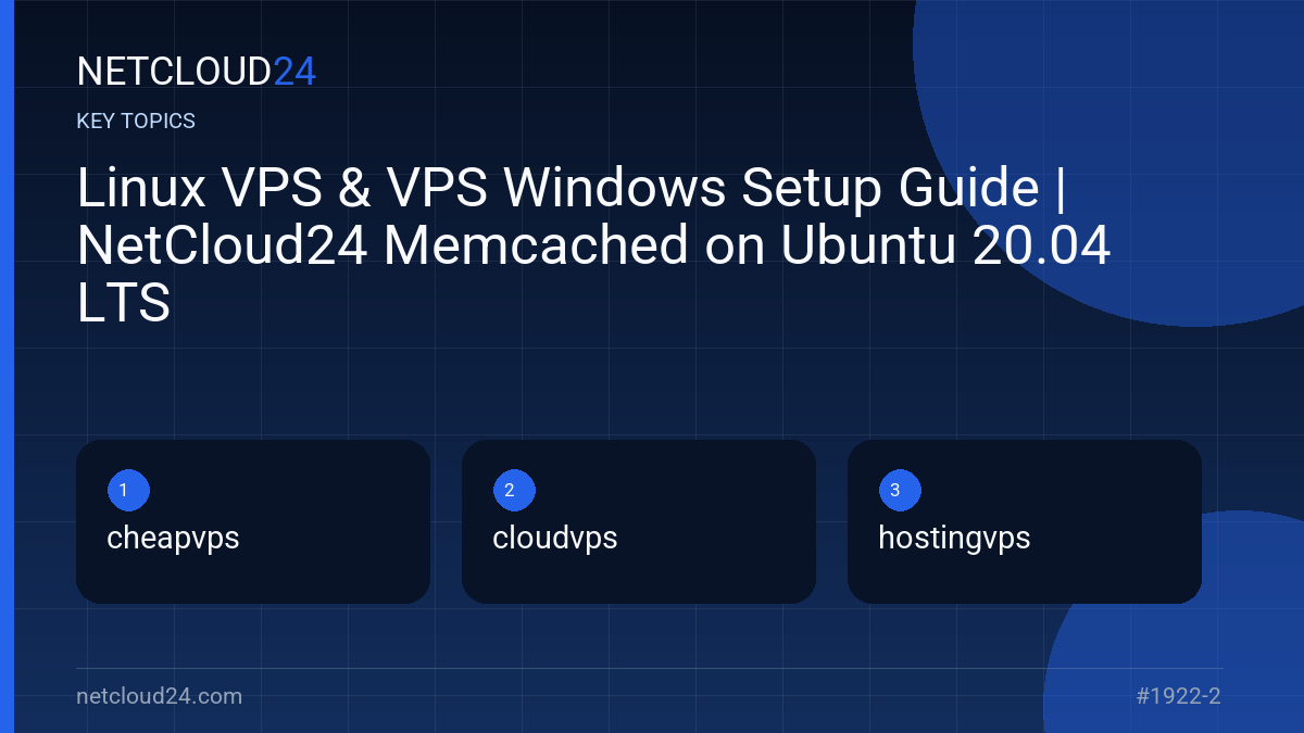 Key topics covered in Linux VPS & VPS Windows Setup Guide | NetCloud24 Memcached on Ubuntu 20.04 LTS