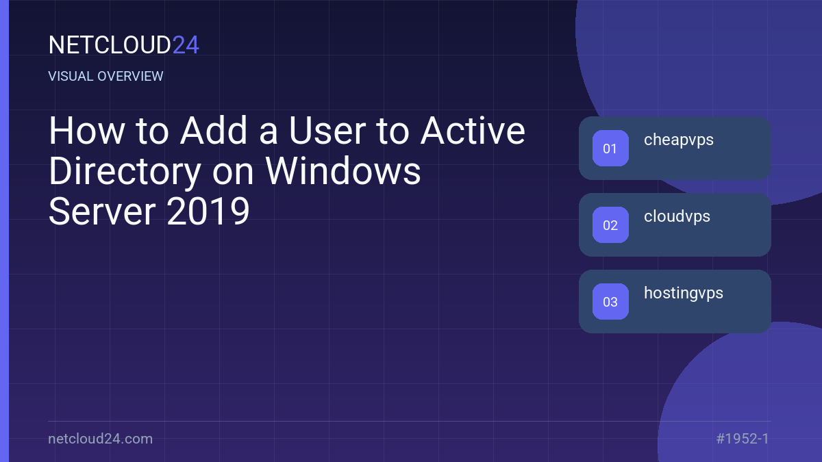 Visual overview of How to Add a User to Active Directory on Windows Server 2019
