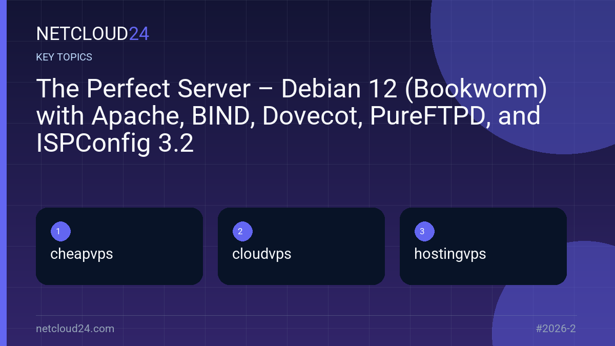 Key topics covered in The Perfect Server – Debian 12 (Bookworm) with Apache, BIND, Dovecot, PureFTPD, and ISPConfig 3.2