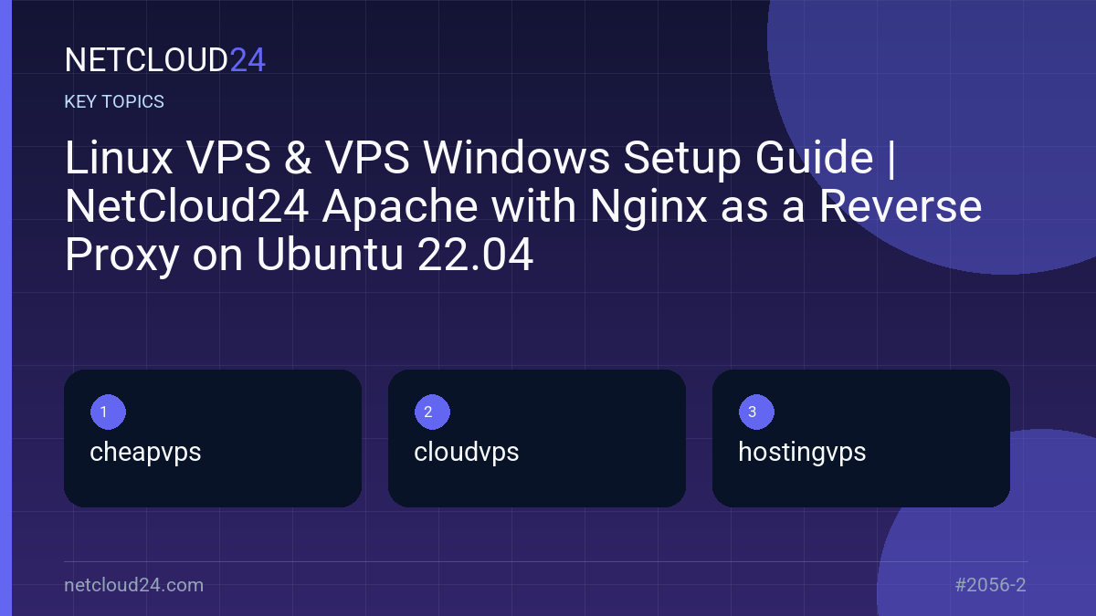 Key topics covered in Linux VPS & VPS Windows Setup Guide | NetCloud24 Apache with Nginx as a Reverse Proxy on Ubuntu 22.04